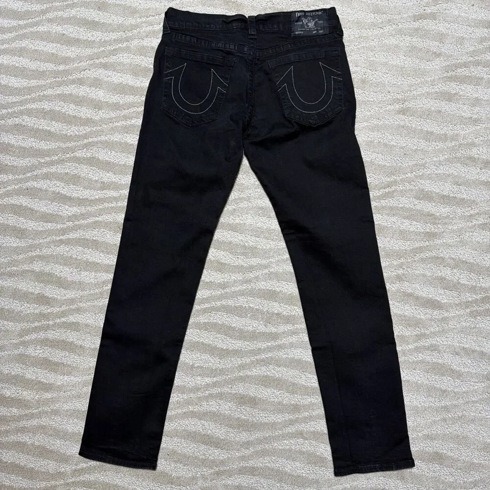 True Religion Geno No Flap Relaxed Slim Jeans ‘Black’ size mens 32x33 Excellent
